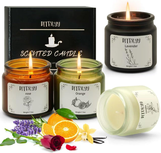 Diteryy 4 Pack Soy Candles for Home Scented Candles Set