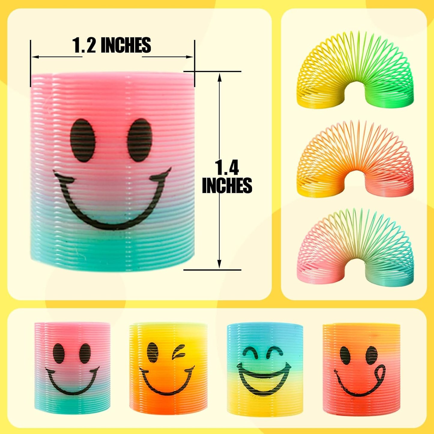 Cocurb 32 Pcs Mini Rainbow Magic Fidget Stress Coil Bulk Toys