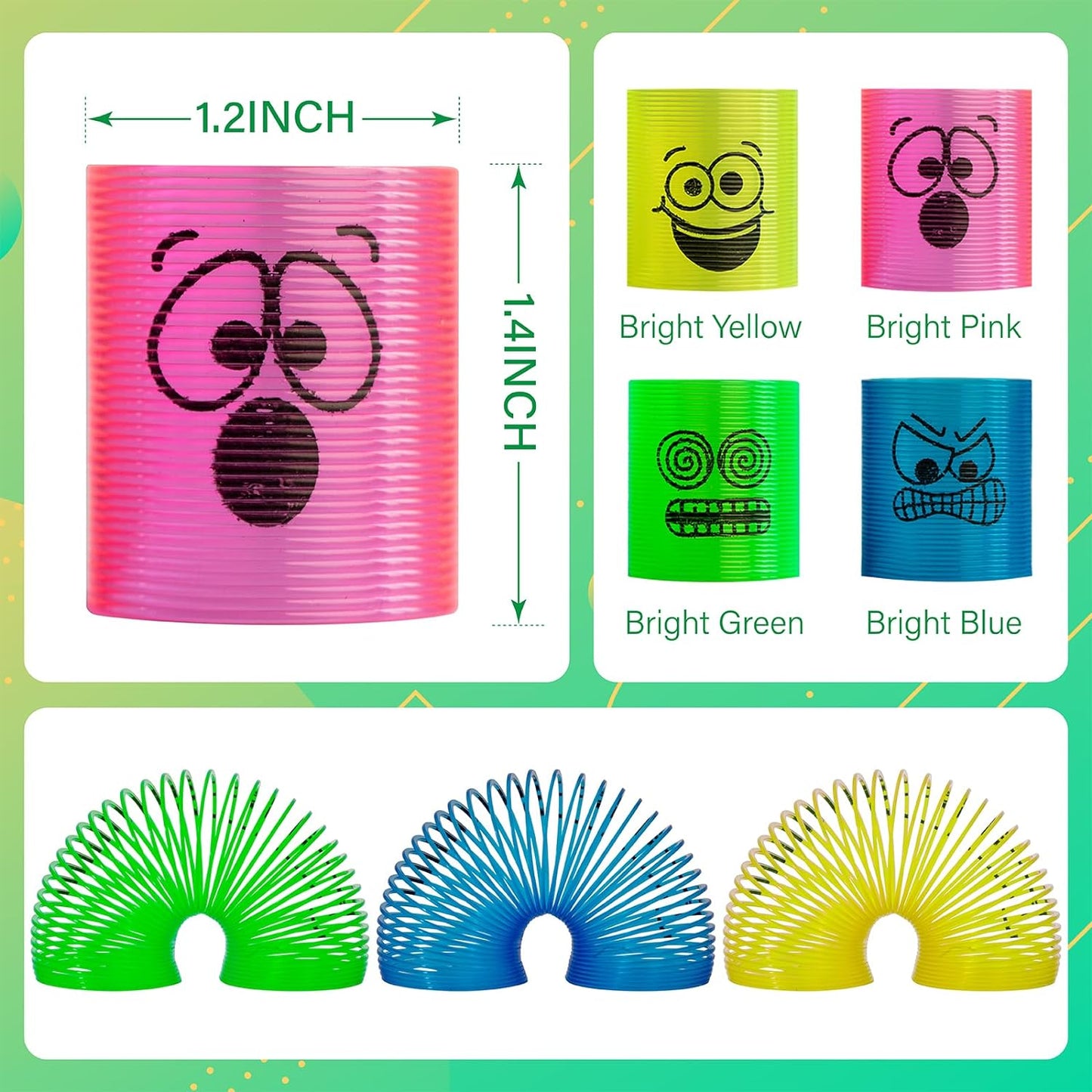 Cocurb 36 Pcs Mini Rainbow Magic Fidget Stress Coil Bulk Toys - Bright Colors