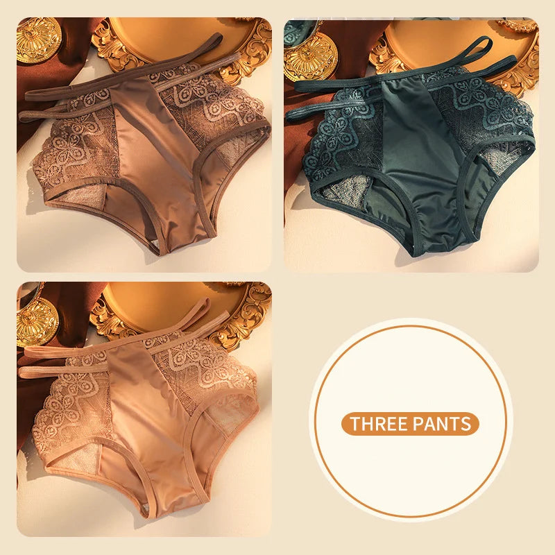 Pay 1 Get 5pcs🌷Sexy Seamless Double Strap Lace Silk Care Panties